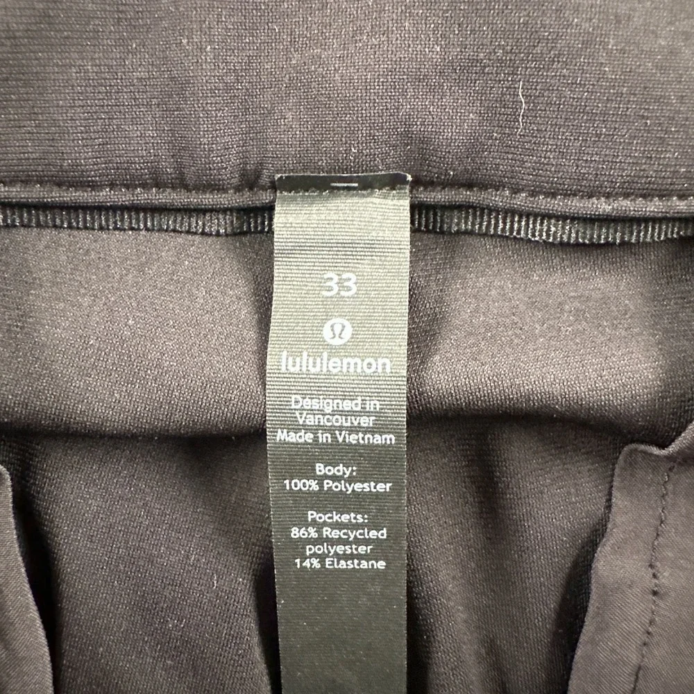 Lululemon Commission Pants Mens‎ 33 Black Stretch Tech Casual Golf Work Slim
